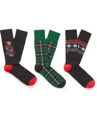 Polo Ralph Lauren - Mix-print Sock Pack (pack Of Three) - Lyst