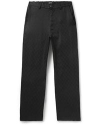 Saturdays NYC - Dean Straight-leg Lyocell And Linen-blend Jacquard Trousers - Lyst