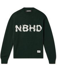 Neighborhood - Logo-intarsia Wool Sweater - Lyst