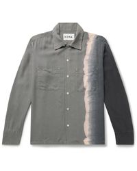 Noma T.D Summer Convertible-collar Tie-dyed Rexcell Shirt - Gray