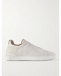 Zegna - Sneakers in pelle con interno in shearling Triple StitchTM - Lyst