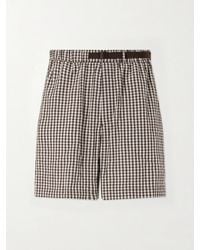 Moncler - Straight-Leg Belted Checked Cotton-Blend Shorts - Lyst