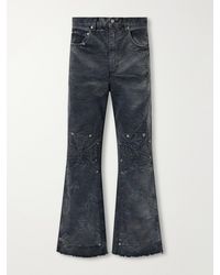 SEKRIT - Chopper Carpenter Distressed Washed Mid-Rise Flared Jeans - Lyst