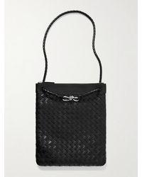 Bottega Veneta - Flat Andiamo Intrecciato Leather Messenger Bag - Lyst