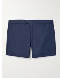 Brioni - Slim-fit Mid-length Logo-embroidered Swim Shorts - Lyst