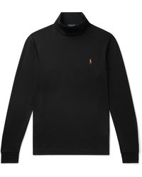 Polo Ralph Lauren Pima Cotton-jersey Rollneck T-shirt - Black