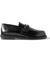 Alexander McQueen - Seal Embellished Leather Penny Loafers - Lyst