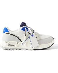 Off-White c/o Virgil Abloh - Kick Off Suede-trimmed Leather And Mesh Sneakers - Lyst