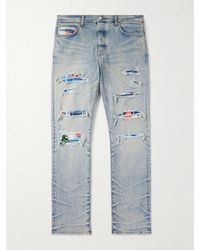 Amiri - Aloha Thrasher Skinny-Fit Distressed Embellished Panelled Jeans - Lyst
