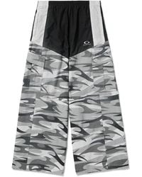 Balenciaga - Wide-leg Panelled Cotton-poplin And Camouflage-print Ripstop Cargo Track Pants - Lyst