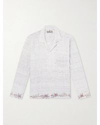 Kartik Research - Camp-Collar Bead-Embellished Embroidered Cotton-Voile Shirt - Lyst
