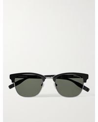 Montblanc Sonnenbrille mit D-Rahmen aus Azetat mit silberfarbenen Details - Schwarz