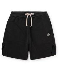 Rick Owens - Moncler Straight-leg Cotton-blend Jersey Drawstring Shorts - Lyst