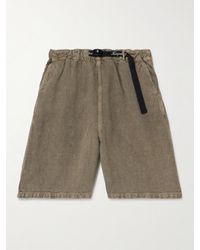Kapital - Easy Straight-leg Belted Linen-canvas Shorts - Lyst