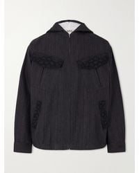 Kartik Research - Hooded Embroidered Wool And Linen-Blend Canvas Jacket - Lyst