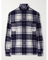 dunhill - Checked Cashmere Overshirt - Lyst