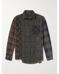 Needles - 7 Cuts Distressed Checked Cotton-flannel Shirt - Lyst