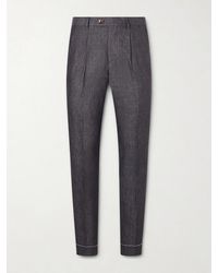 Brunello Cucinelli - Slim-fit Pleated Linen Suit Trousers - Lyst