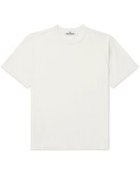 Stone Island - Logo-Embroidered Garment-Dyed Organic Cotton-Jersey T-Shirt - Lyst
