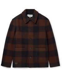 Loewe - Checked Wool Shirt Jacket - Lyst