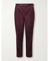 MR P. - Slim-Fit Straight-Leg Cotton And Cashmere-Blend Corduroy Tuxedo Trousers - Lyst