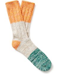 Thunders Love Colour-block Recycled Cotton-blend Socks - Yellow
