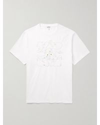 Loewe - Suna Fujita Logo-embroidered Printed Cotton-jersey T-shirt - Lyst