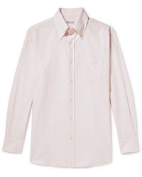 Loro Piana - Button-down Collar Striped Cotton Oxford Shirt - Lyst