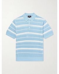 Beams Plus - Striped Knitted Cotton Polo Shirt - Lyst