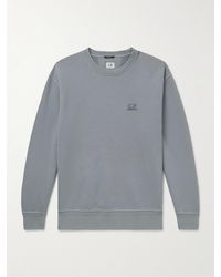 C.P. Company - Logo-Embroidered Brushed Cotton-Jersey Sweatshirt - Lyst