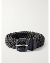 Charvet - 3Cm Leather-Trimmed Woven Cord Belt - Lyst