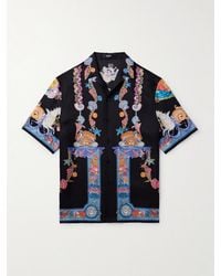 Versace - Camp-Collar Printed Silk-Twill Shirt - Lyst
