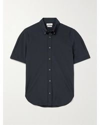 McQueen - Brad Pitt Button-Down Collar Cotton-Blend Poplin Shirt - Lyst