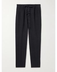 Altea - Tapered Linen Drawstring Trousers - Lyst