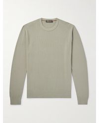 Loro Piana - Cotton And Silk-blend Piqué Sweater - Lyst