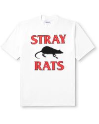 Stray Rats - Pixel Rodenticide Logo-print Cotton-jersey T-shirt - Lyst