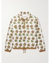 STORY mfg. - Mineral Floral-print Quilted Organic Cotton-poplin Half-zip Sweatshirt - Lyst