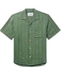 Corridor NYC - Camp-collar Striped Cotton-blend Seersucker Shirt - Lyst