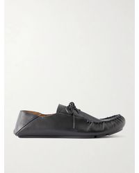 Loewe - Rambla Leather Boat Shoes - Lyst