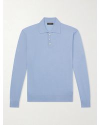 Slowear - Slim-Fit Cashmere And Silk-Blend Polo Shirt - Lyst