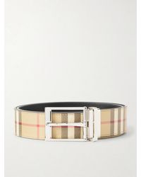 Burberry - 3.5cm Reversible Checked Coated-leather Belt - Lyst