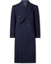 Bode - Waldorf Double-Breasted Pinstriped Virgin Wool Coat - Lyst