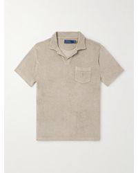 Polo Ralph Lauren - Polohemd aus Baumwollfrottee mit Logostickerei in Stückfärbung - Lyst
