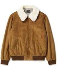 A.P.C. - Gilles Fleece-trimmed Padded Cotton-corduroy Blouson Jacket - Lyst