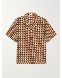 Valentino Garavani - Camp-Collar Printed Silk-Satin Shirt - Lyst
