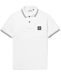 Stone Island - Tipped Compass Patch Polo Shirt - Lyst