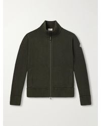 Moncler - Logo-Appliquéd Wool And Cashmere-Blend Zip-Up Cardigan - Lyst