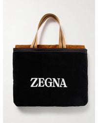 ZEGNA - Logo-Embroidered Cotton-Terry Beach Towel Tote Bag - Lyst