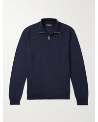 Incotex - Slim-Fit Flexwool-Blend Half-Zip Sweater - Lyst
