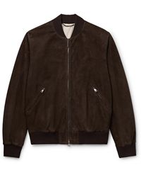 Canali - Suede Bomber Jacket - Lyst